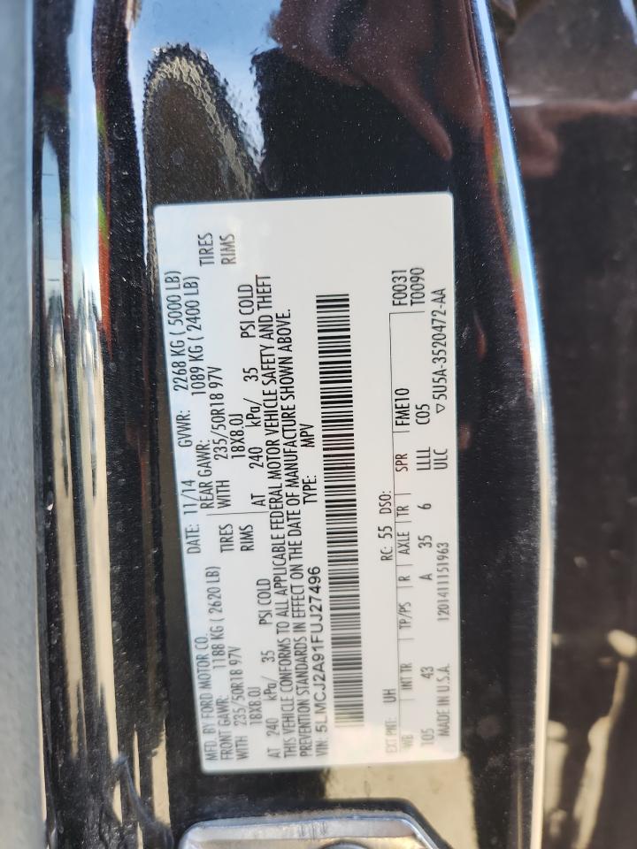 2015 Lincoln Mkc VIN: 5LMCJ2A91FUJ27496 Lot: 91735285