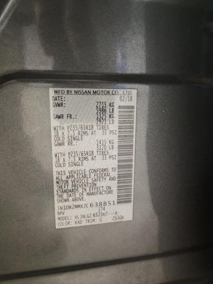 2018 Nissan Pathfinder S VIN: 5N1DR2MMXJC638851 Lot: 92039535