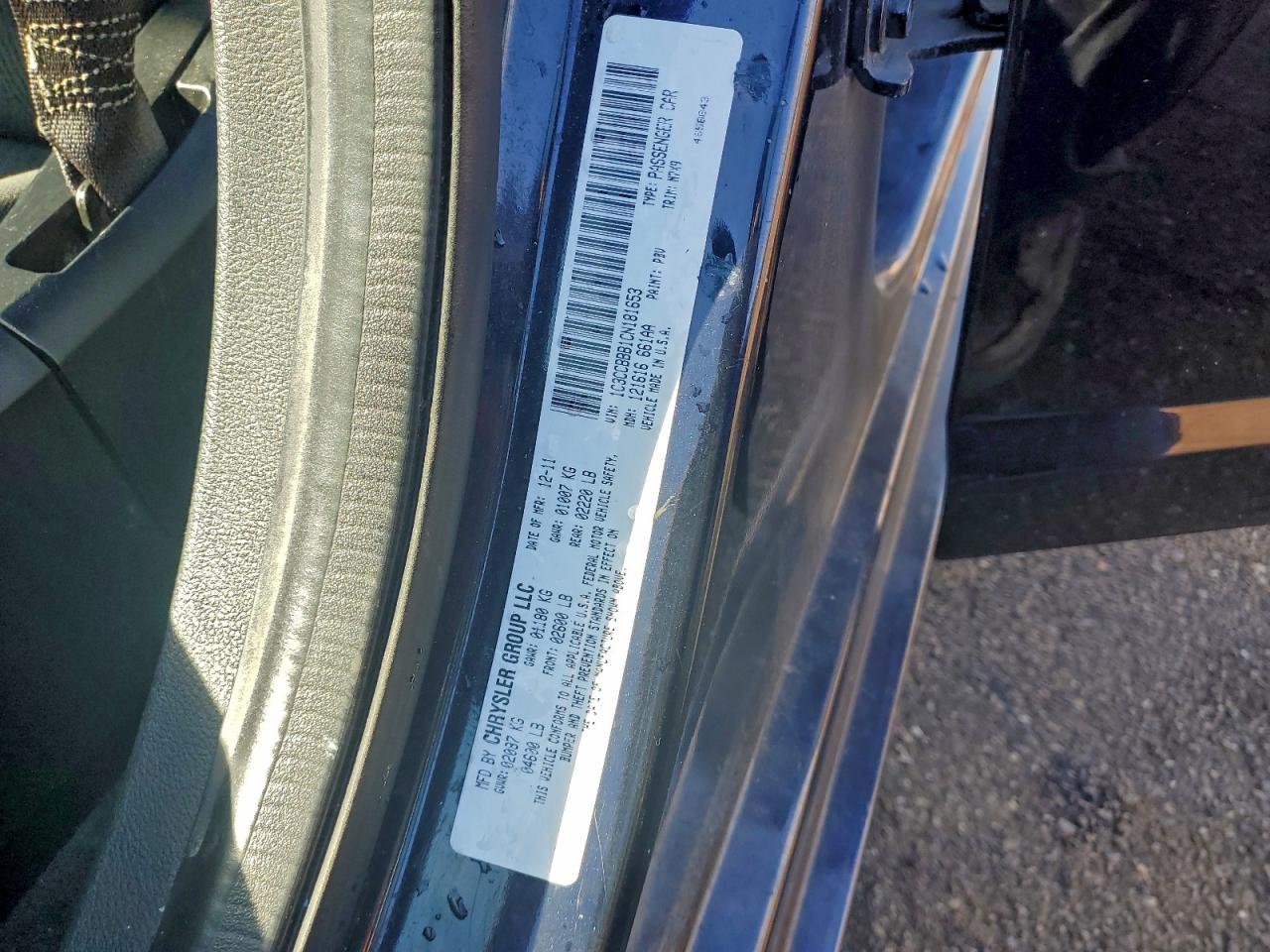 2012 Chrysler 200 Touring VIN: 1C3CCBBB1CN181653 Lot: 93980665