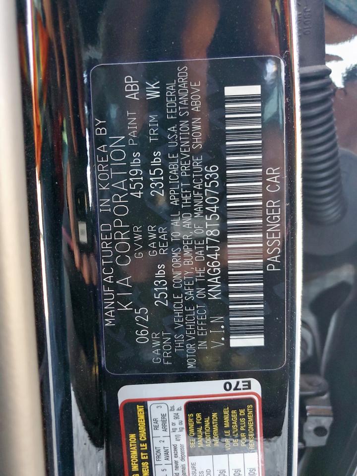 2026 Kia K5 Gt Line VIN: KNAG64J78T5407536 Lot: 92879655