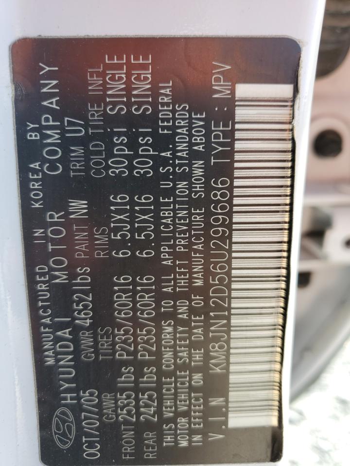 2006 Hyundai Tucson Gls VIN: KM8JN12D56U299686 Lot: 92529815