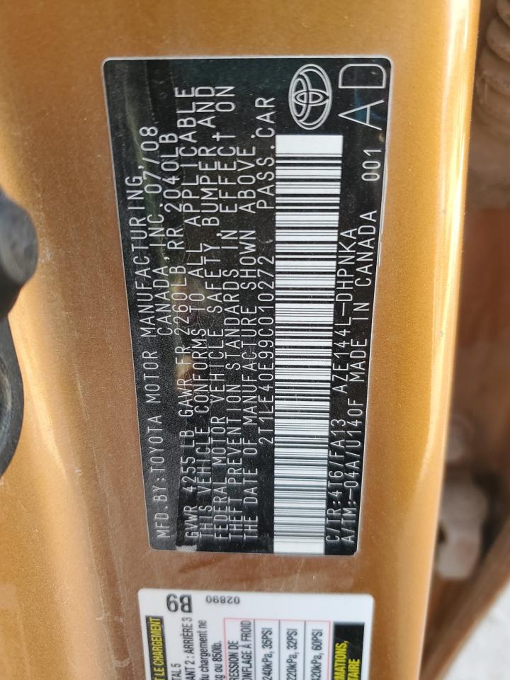 2009 Toyota Corolla Matrix S VIN: 2T1LE40E99C010272 Lot: 91640275