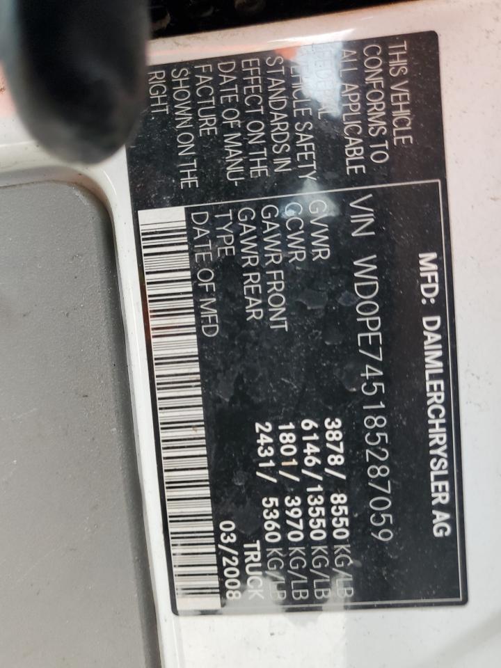 2008 Dodge Sprinter 2500 VIN: WD0PE745185287059 Lot: 91554925