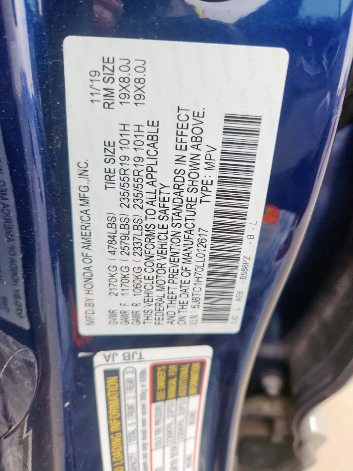 2020 Acura Rdx Advance VIN: 5J8TC1H70LL012617 Lot: 93374215