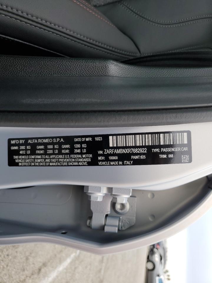 2024 Alfa Romeo Giulia Ti VIN: ZARFAMBNXR7682922 Lot: 85438495