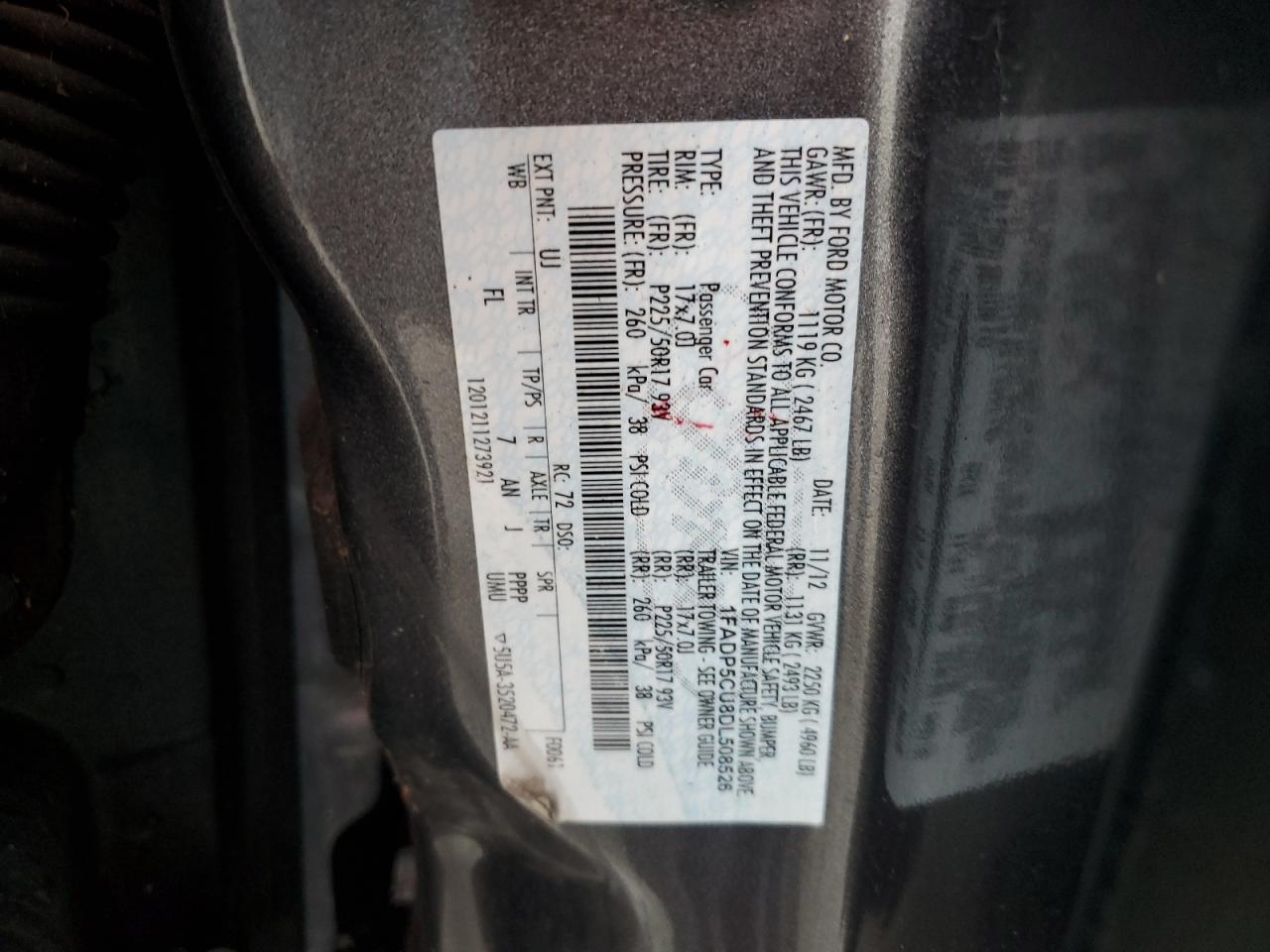 2013 Ford C-Max Premium VIN: 1FADP5CU8DL508526 Lot: 93368775