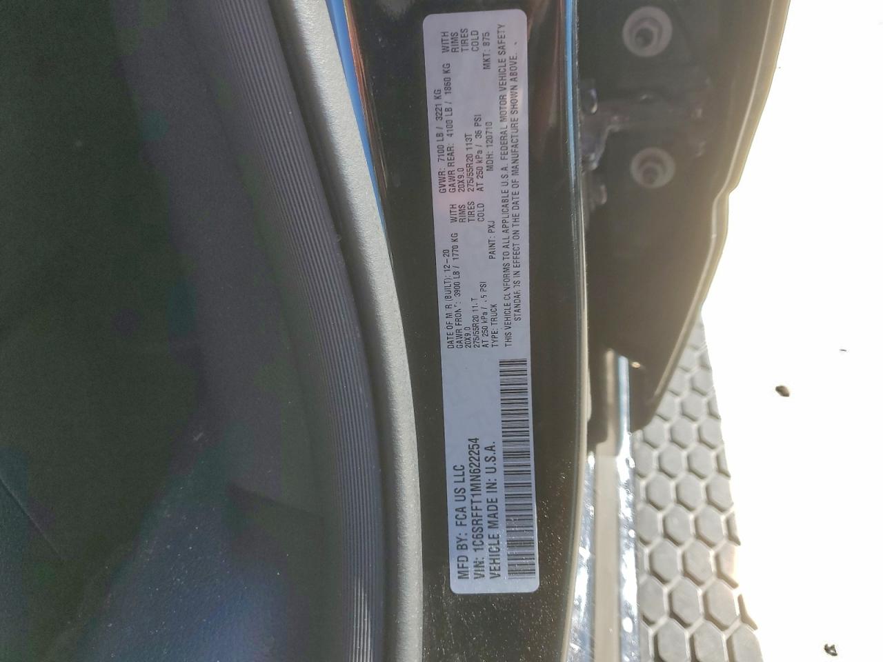 2021 Ram 1500 Big Horn/Lone Star VIN: 1C6SRFFT1MN622254 Lot: 94154285