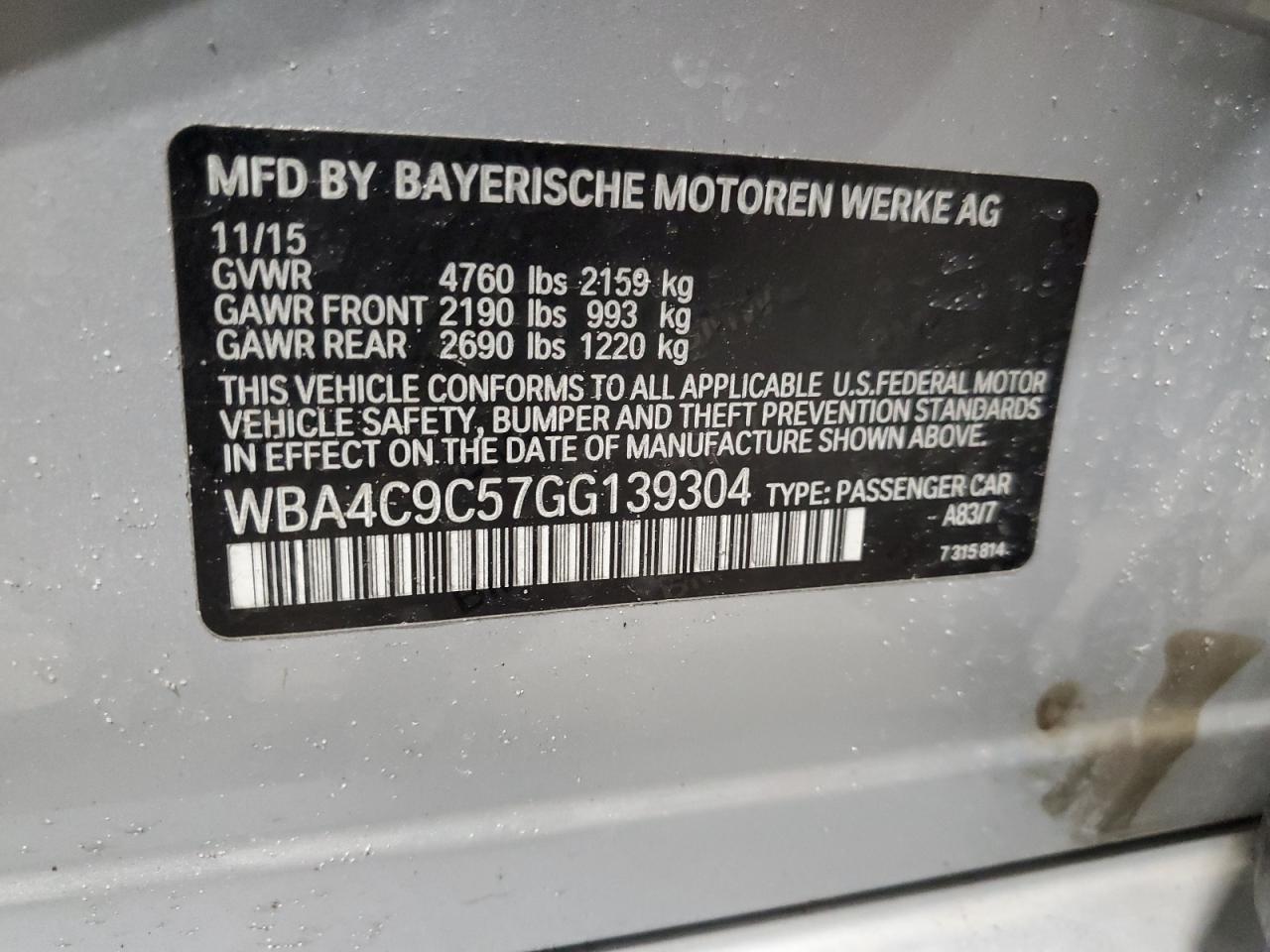 Фото: WBA4C9C57GG139304