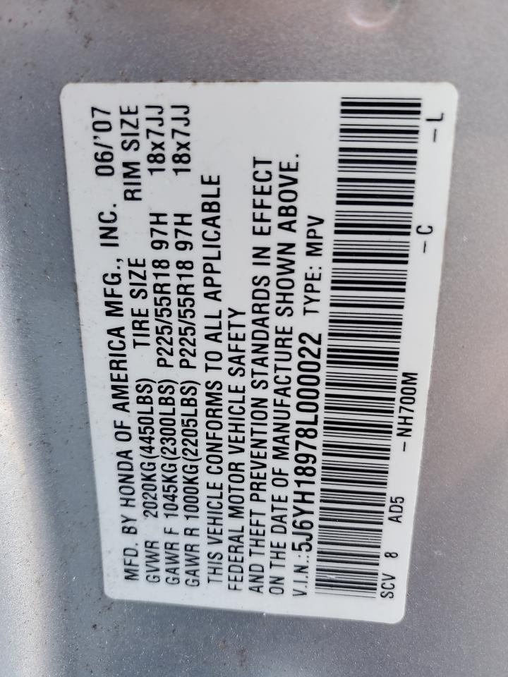 2008 Honda Element Sc VIN: 5J6YH18978L000022 Lot: 92892905