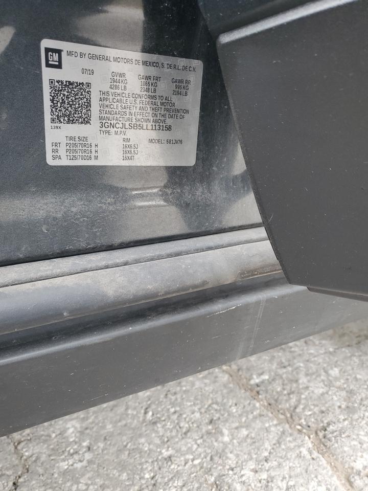 2020 Chevrolet Trax 1Lt VIN: 3GNCJLSB5LL113158 Lot: 92156285