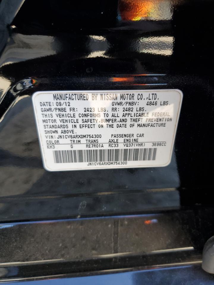 2013 Infiniti G37 VIN: JN1CV6ARXDM754300 Lot: 93237395