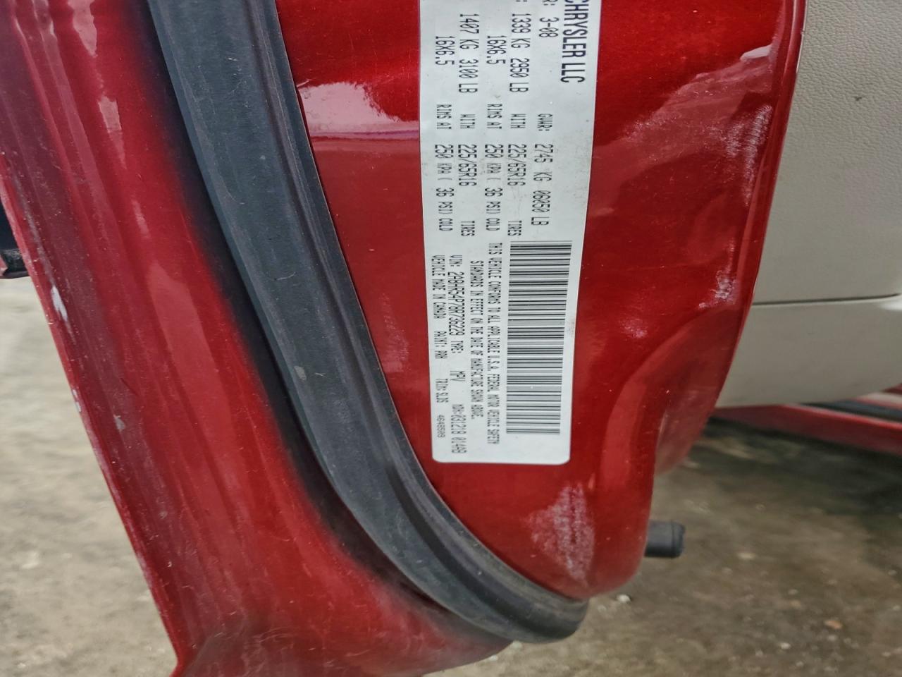 2008 Chrysler Town & Country Touring VIN: 2A8HR54P78R736229 Lot: 94065745