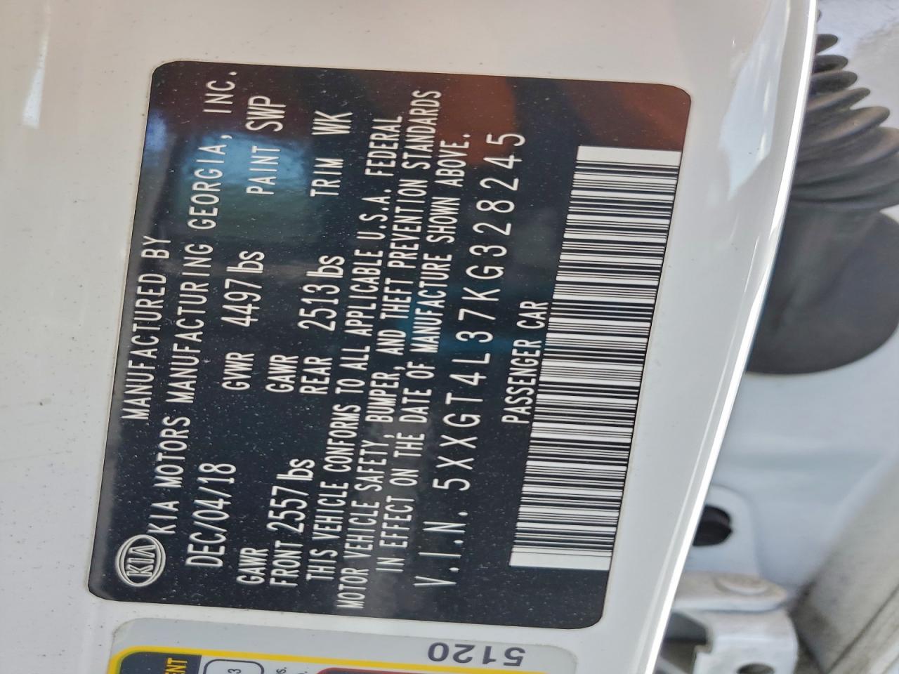 2019 Kia Optima Lx VIN: 5XXGT4L37KG328245 Lot: 94165525