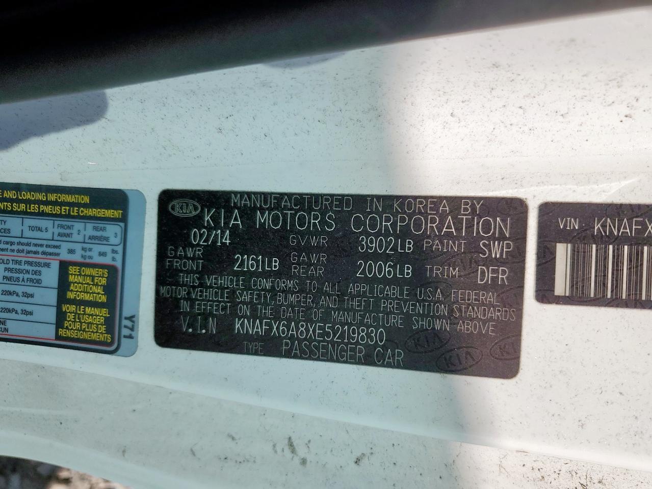 2014 Kia Forte Ex VIN: KNAFX6A8XE5219830 Lot: 91670335