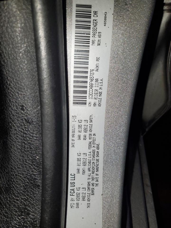 2015 Chrysler 200 Limited VIN: 1C3CCCAB6FN657276 Lot: 91730175