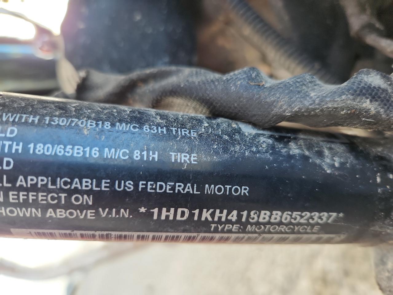 2011 Harley-Davidson Fltrx VIN: 1HD1KH418BB652337 Lot: 91468795