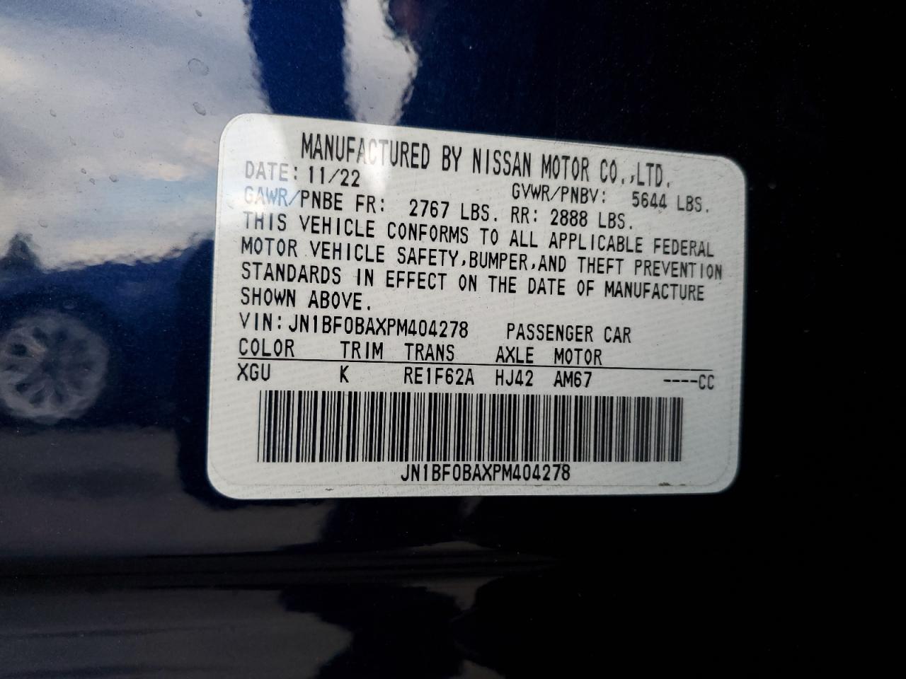 2023 Nissan Ariya Evolve+ VIN: JN1BF0BAXPM404278 Lot: 92511915