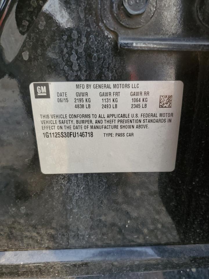 2015 Chevrolet Impala Lt VIN: 1G1125S30FU146718 Lot: 91982915
