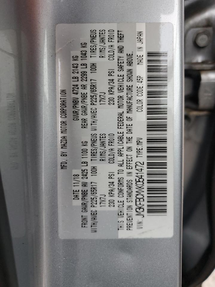 2019 Mazda Cx-5 Touring VIN: JM3KFBCMXK0541472 Lot: 93531885