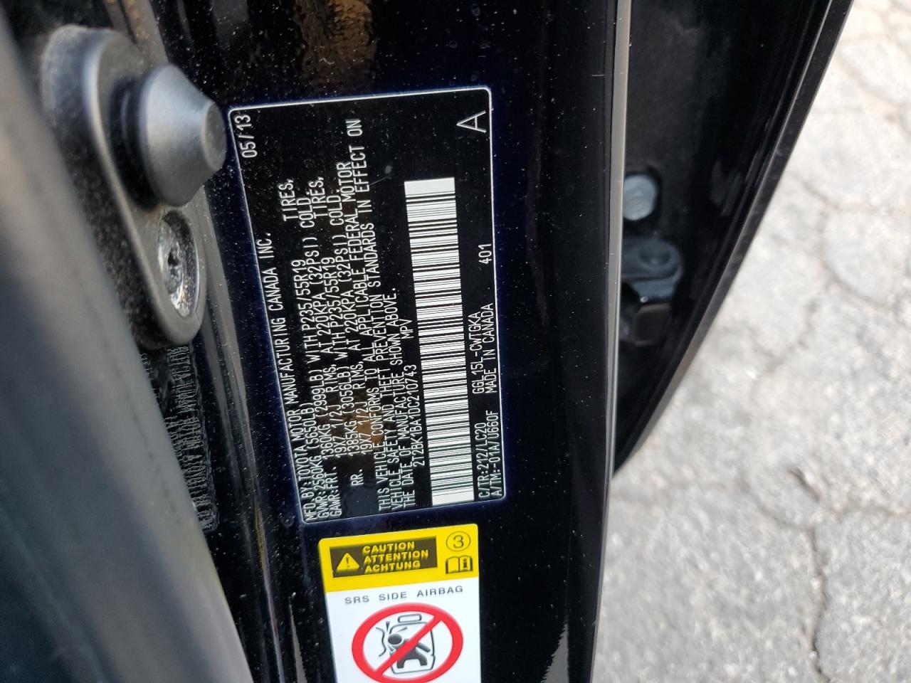 2013 Lexus Rx 350 Base VIN: 2T2BK1BA1DC210743 Lot: 92891755