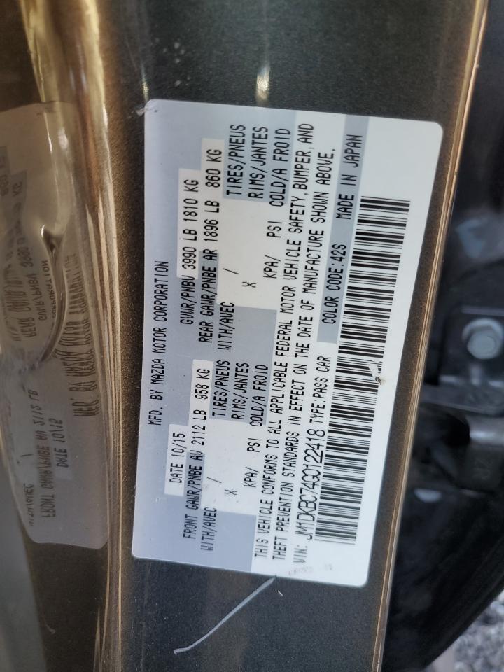 2016 Mazda Cx-3 Touring VIN: JM1DKBC74G0122418 Lot: 90597385