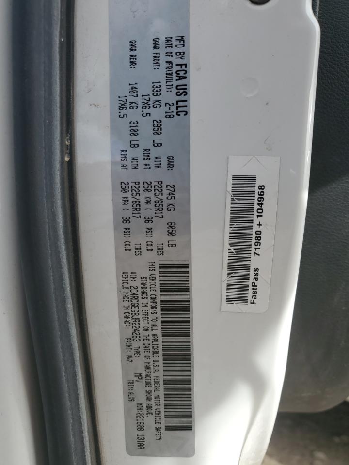 2018 Dodge Grand Caravan Gt VIN: 2C4RDGEG8JR224263 Lot: 93506795