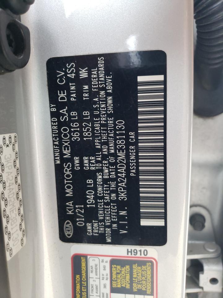 2021 Kia Rio Lx VIN: 3KPA24AD2ME381130 Lot: 93563735