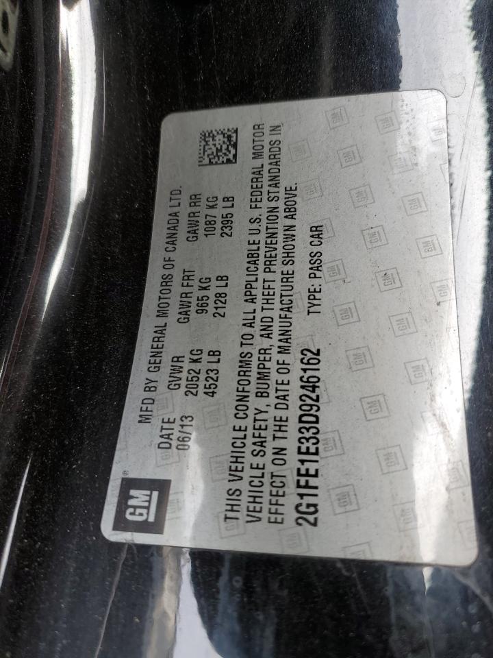 2013 Chevrolet Camaro Ls VIN: 2G1FE1E33D9246162 Lot: 92395685