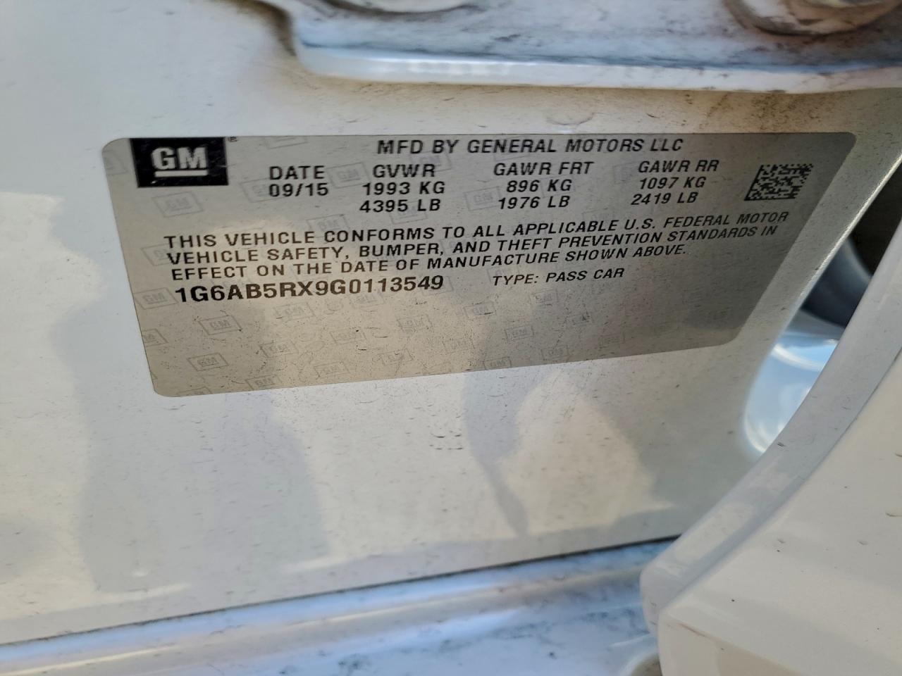 2016 Cadillac Ats Luxury VIN: 1G6AB5RX9G0113549 Lot: 90941105