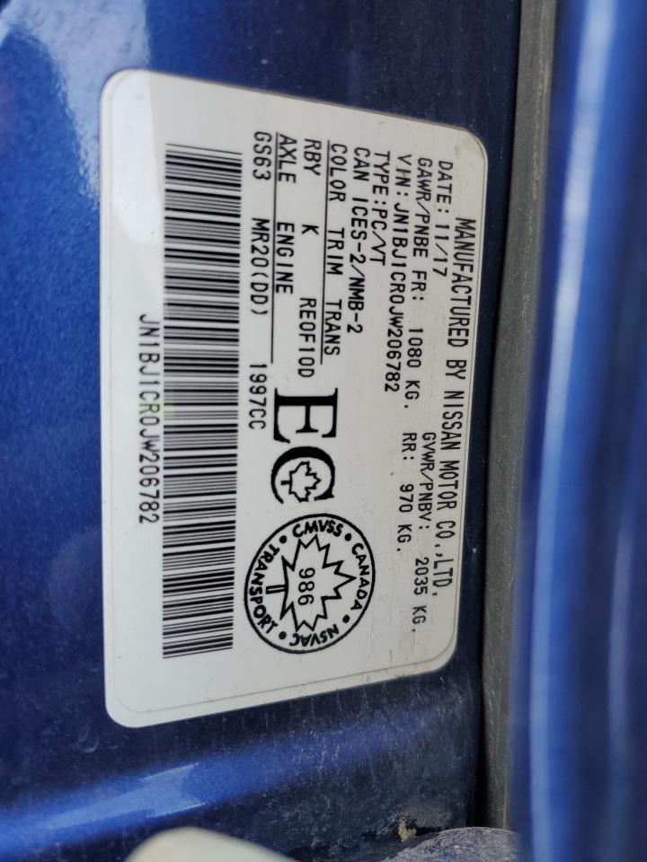 2018 Nissan Rogue Sport S VIN: JN1BJ1CR0JW206782 Lot: 92199955