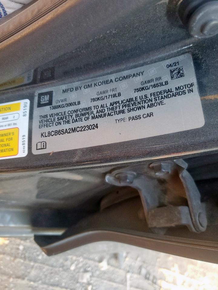 2021 Chevrolet Spark Ls VIN: KL8CB6SA2MC223024 Lot: 92346245