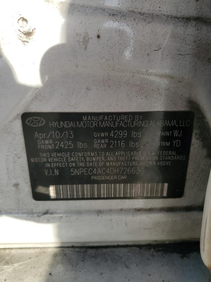 2013 Hyundai Sonata Se VIN: 5NPEC4AC4DH726630 Lot: 91635755