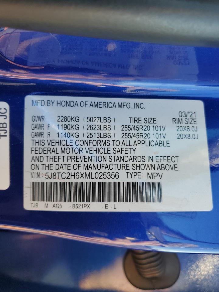 2021 Acura Rdx A-Spec VIN: 5J8TC2H6XML025356 Lot: 90874395