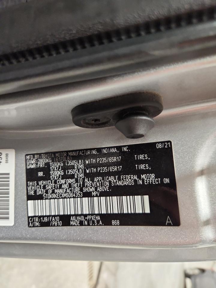 2021 Toyota Sienna Le VIN: 5TDKRKECXMS064353 Lot: 93127495