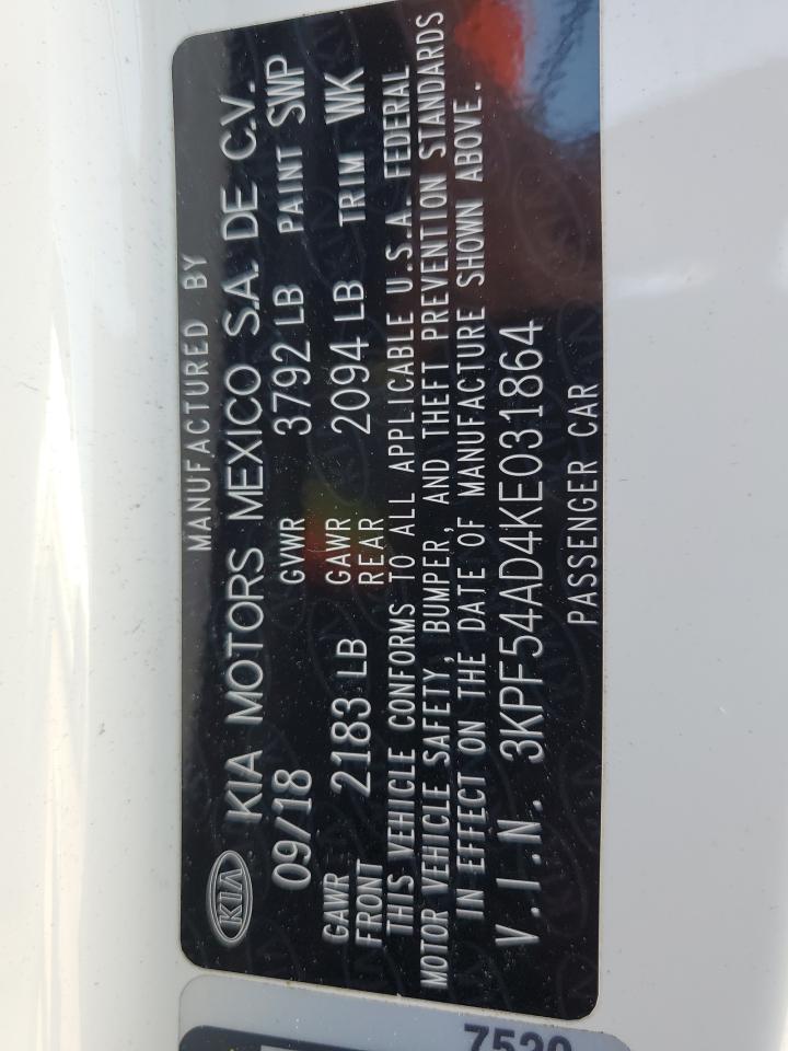 2019 Kia Forte Ex VIN: 3KPF54AD4KE031864 Lot: 90732095