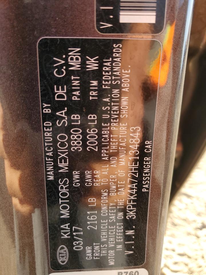 2017 Kia Forte Lx VIN: 3KPFK4A72HE134843 Lot: 91779215