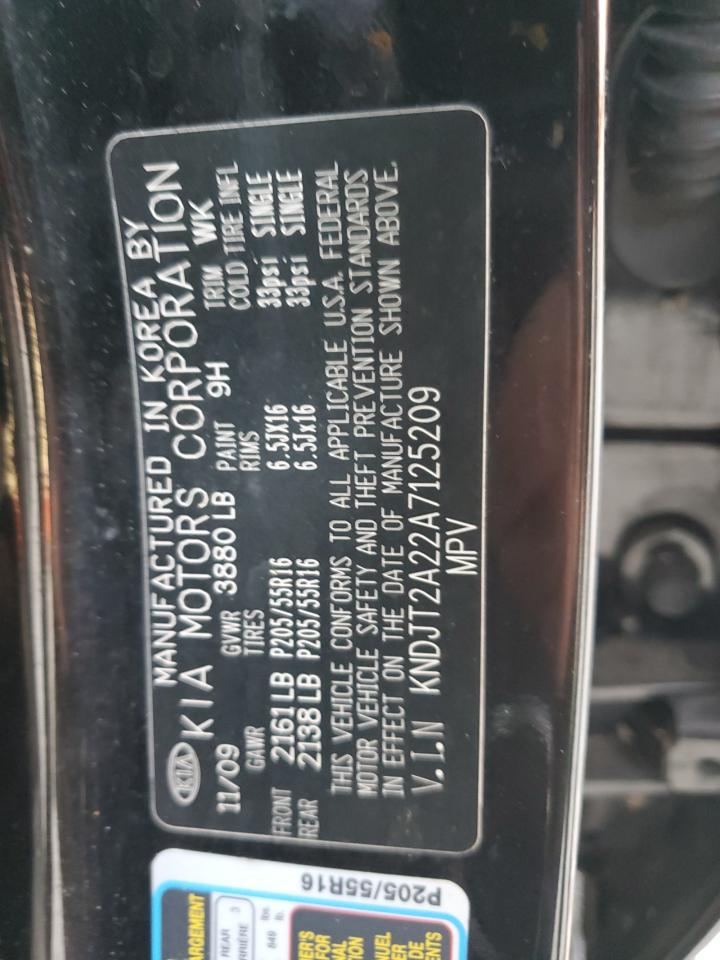 2010 Kia Soul + VIN: KNDJT2A22A7125209 Lot: 93126925