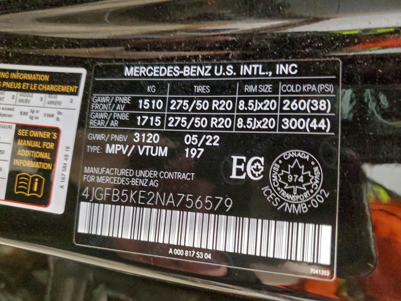 2022 Mercedes-Benz Gle 450 4Matic VIN: 4JGFB5KE2NA756579 Lot: 94231385