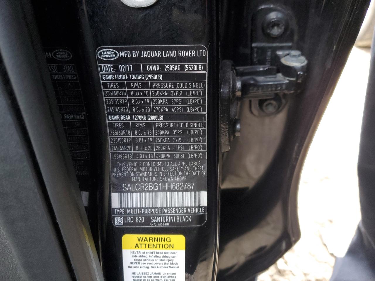 2017 Land Rover Discovery Sport Hse VIN: SALCR2BG1HH68278 Lot: 92697595