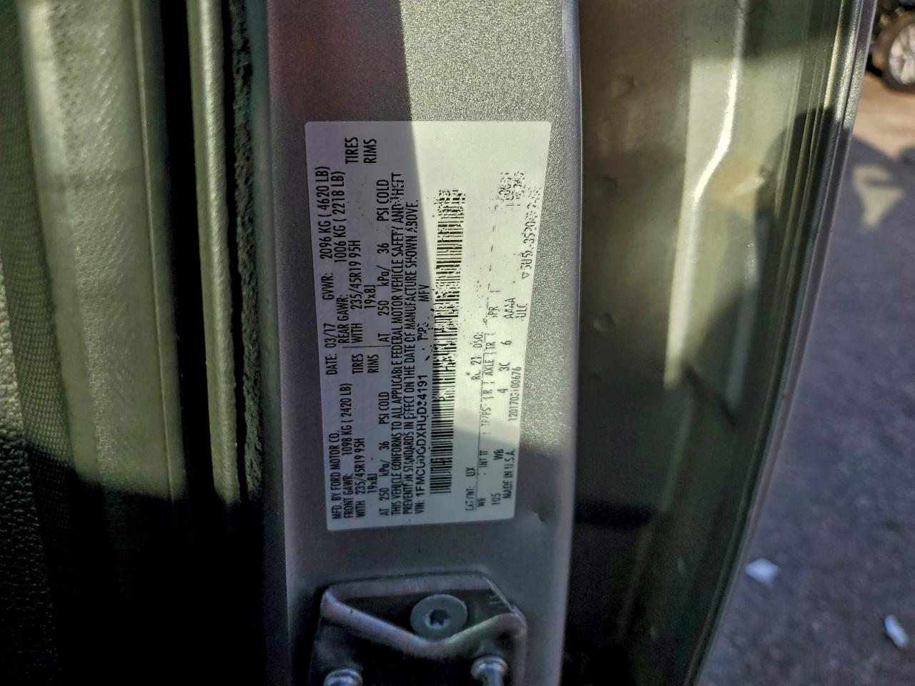 2017 Ford Escape Se VIN: 1FMCU0GDXHUD34191 Lot: 94144435