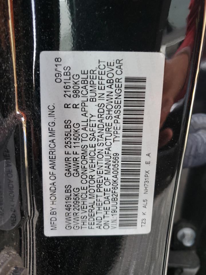 2019 Acura Tlx Technology VIN: 19UUB2F60KA005569 Lot: 91669535