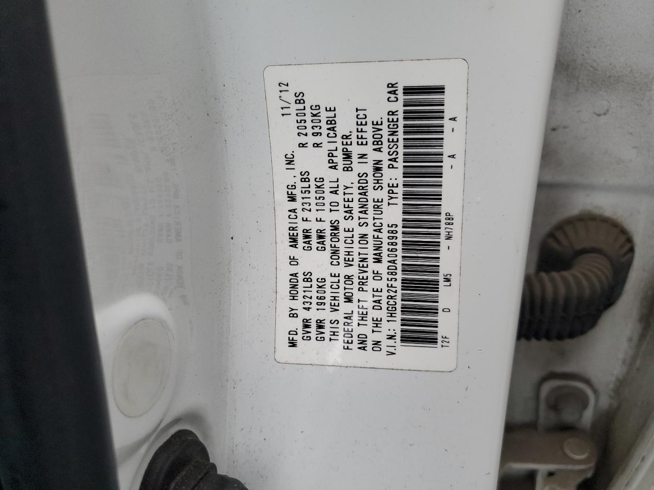 2013 Honda Accord Sport VIN: 1HGCR2F58DA068985 Lot: 92317215