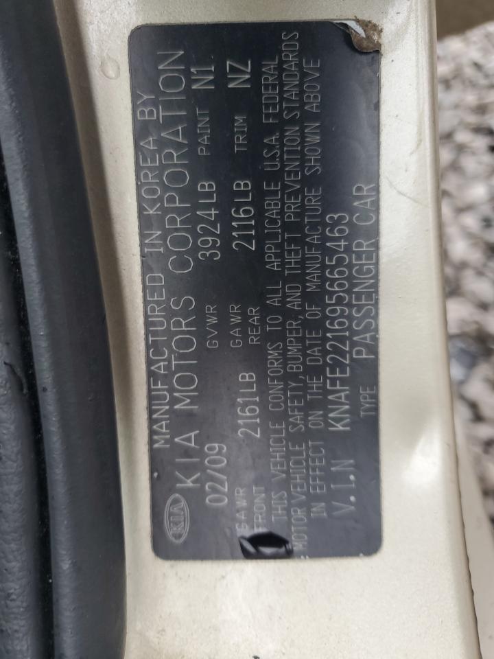 2009 Kia Spectra Ex VIN: KNAFE221695665463 Lot: 93435785