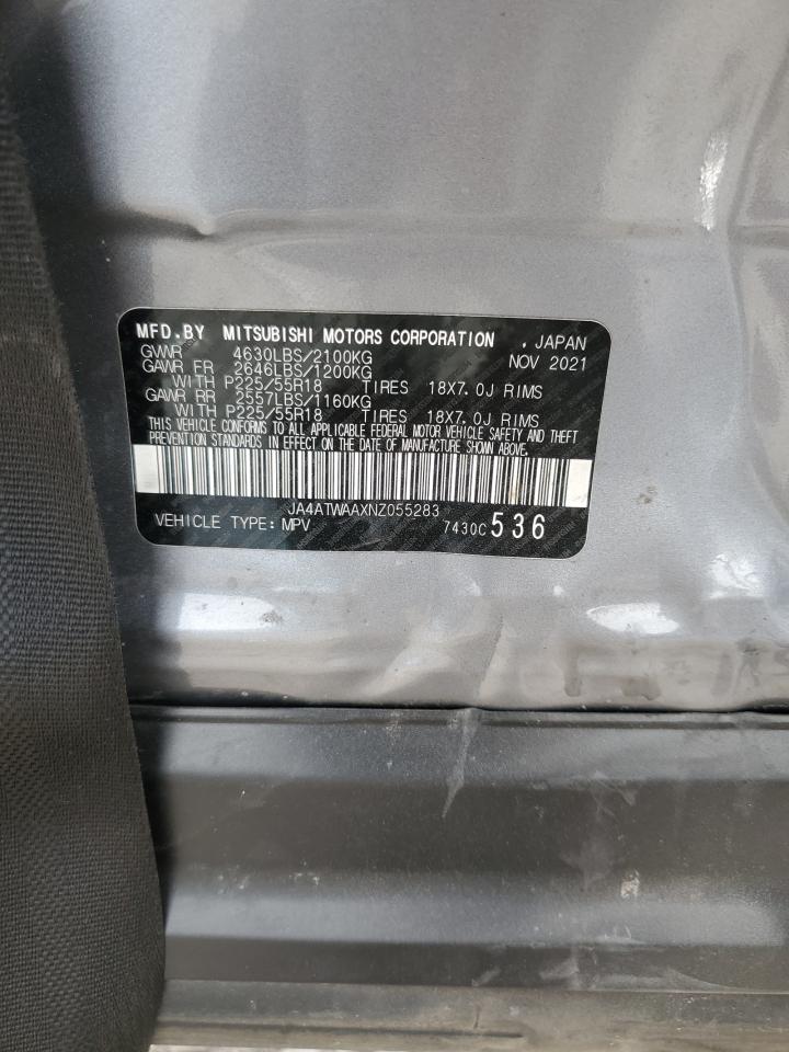 2022 Mitsubishi Eclipse Cross Se VIN: JA4ATWAAXNZ055283 Lot: 92680855