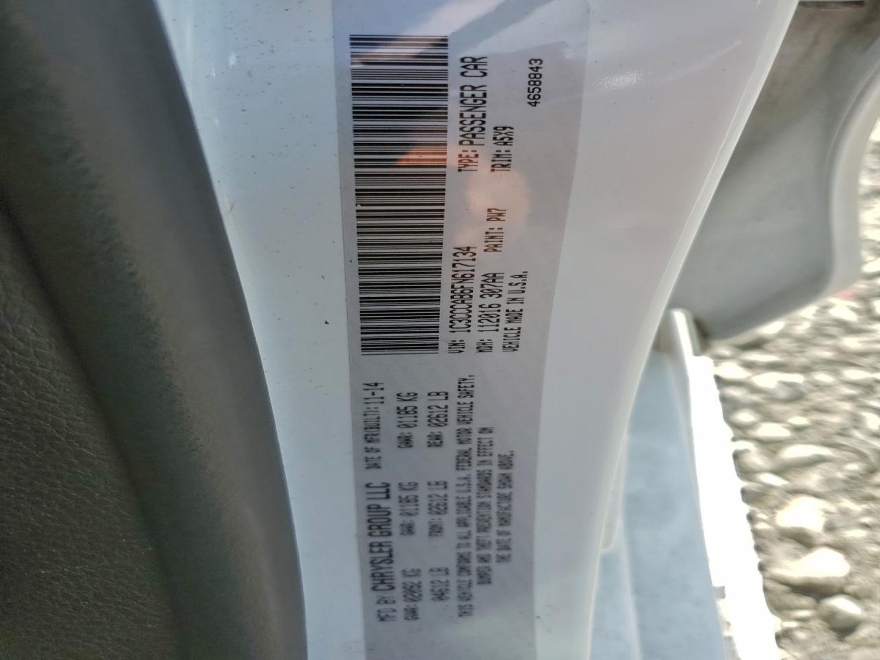 2015 Chrysler 200 Limited VIN: 1C3CCCAB6FN617134 Lot: 93397475