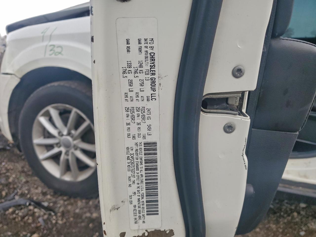 2013 Dodge Journey Sxt VIN: 3C4PDCBG7DT637197 Lot: 93498335