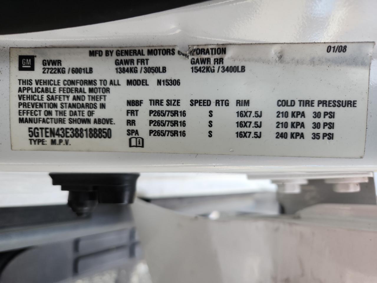 2008 Hummer H3 Luxury VIN: 5GTEN43E388188850 Lot: 93541205