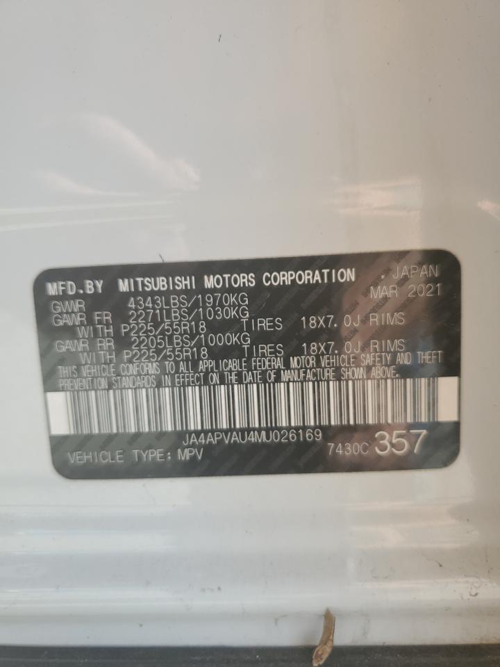 2021 Mitsubishi Outlander Sport Se VIN: JA4APVAU4MU026169 Lot: 90726845