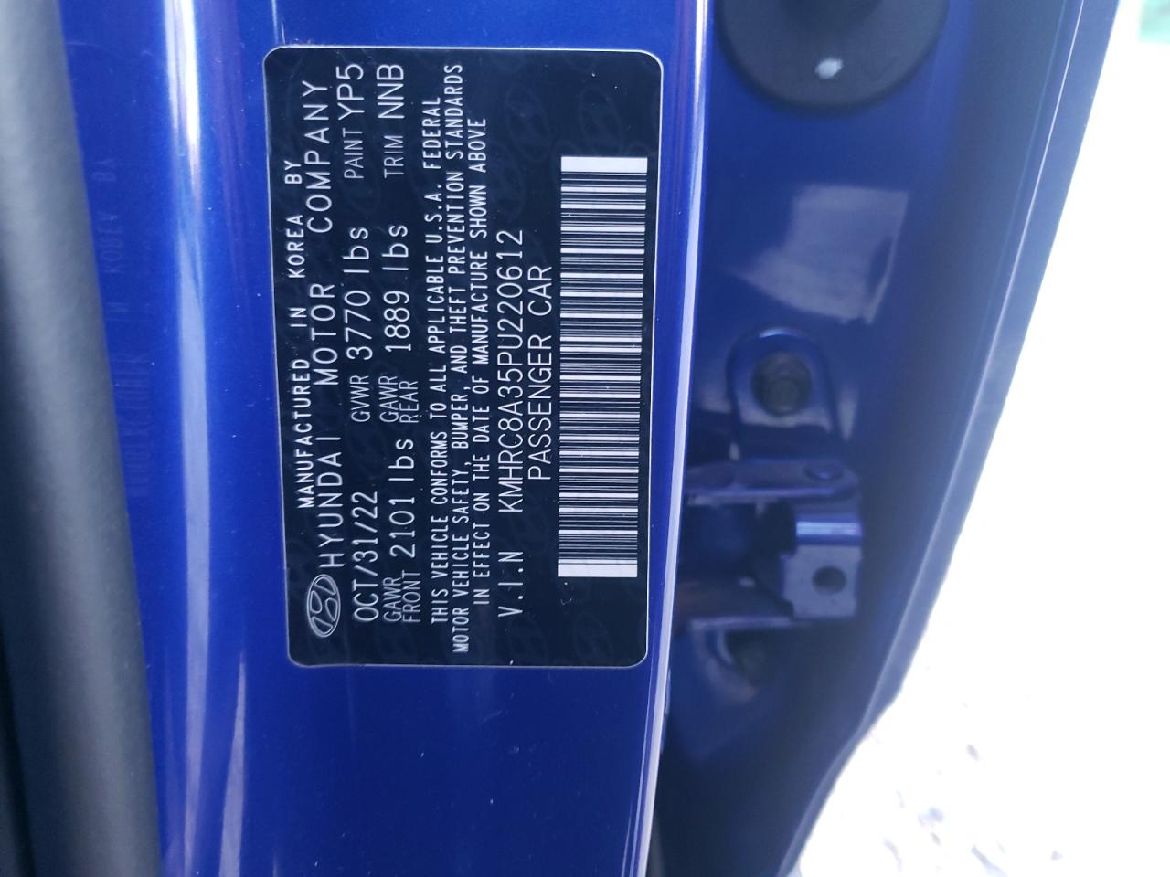 2023 Hyundai Venue Sel VIN: KMHRC8A35PU220612 Lot: 91318665