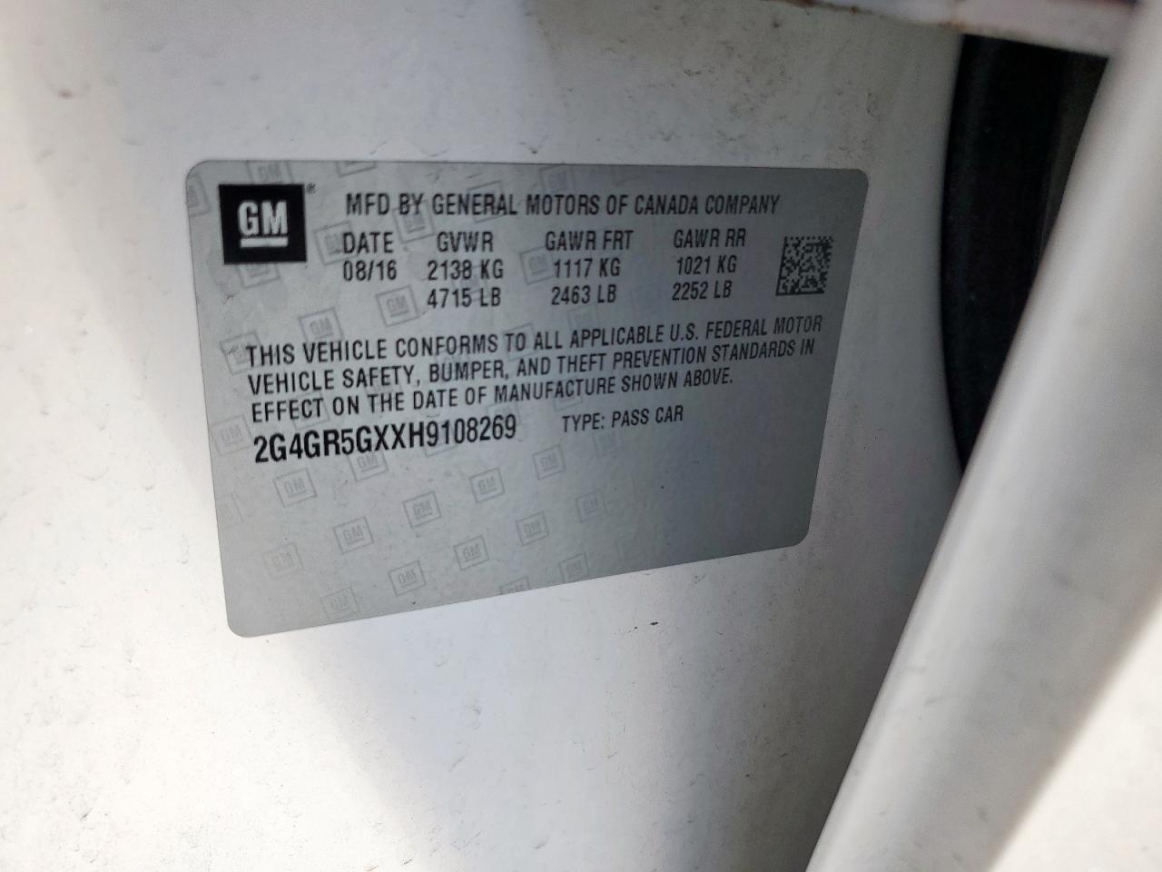 2017 Buick Regal Premium VIN: 2G4GR5GXXH9108269 Lot: 92532975